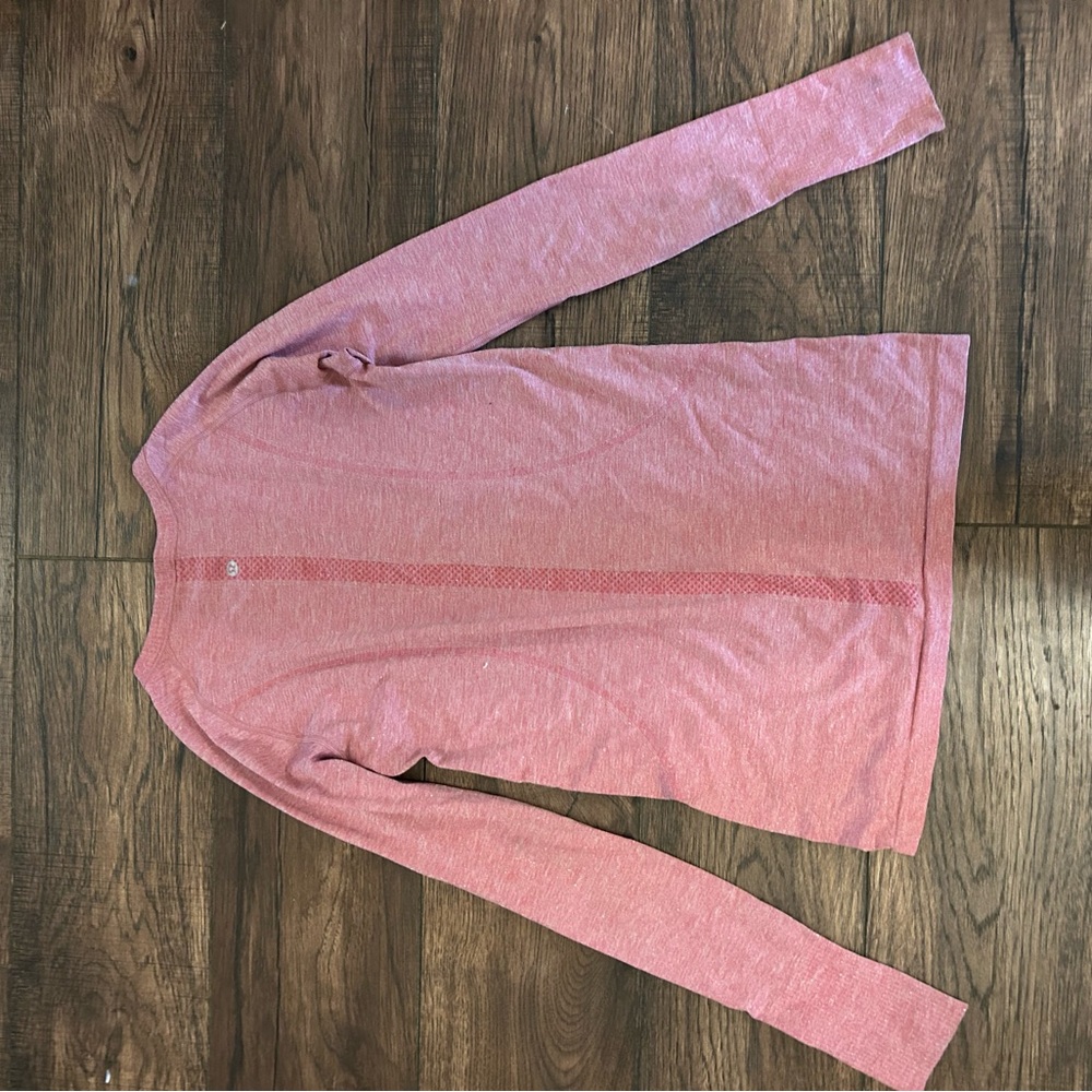 sparkly pink lululemon long sleeve swiftly tech size 8